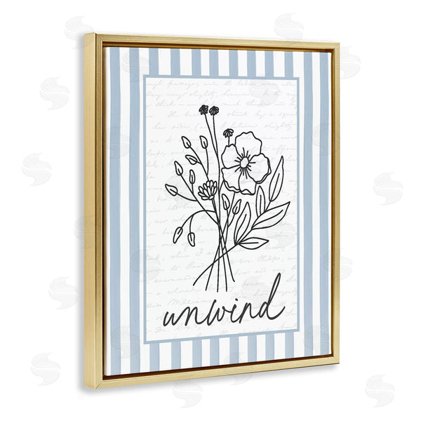 Stupell Industries Lettered And Lined | Unwind Striped Bath Flowers