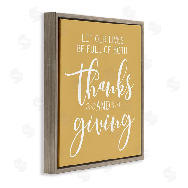 Stupell Industries Lettered And Lined | Uplifting Thanksgiving Calligraphy Phrase Warm Yellow Design Wall Art