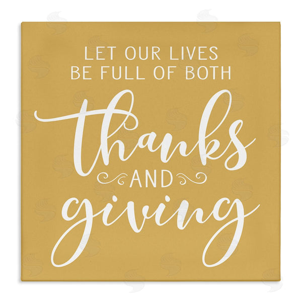 stupell industries Lettered and Lined | Uplifting Thanksgiving Calligraphy Phrase Warm Yellow Design Wall Art