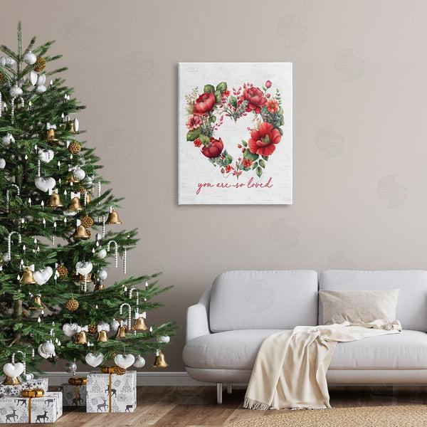 Stupell Industries Lettered And Lined | Valentine's Heart Shaped Wreath Wall Art