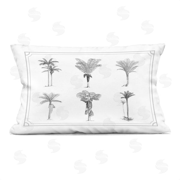 stupell industries Lettered and Lined | Various Palm Tree Types Vintage Printed Throw Pillow