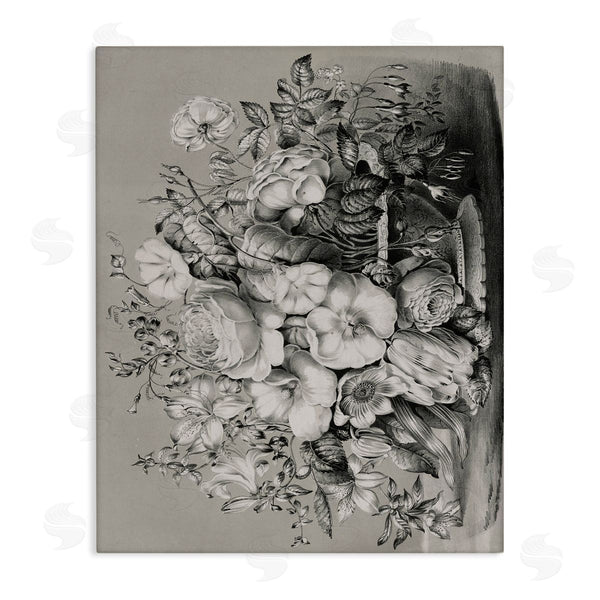 stupell industries Lettered and Lined | Vintage Assorted Flowers Still Life
