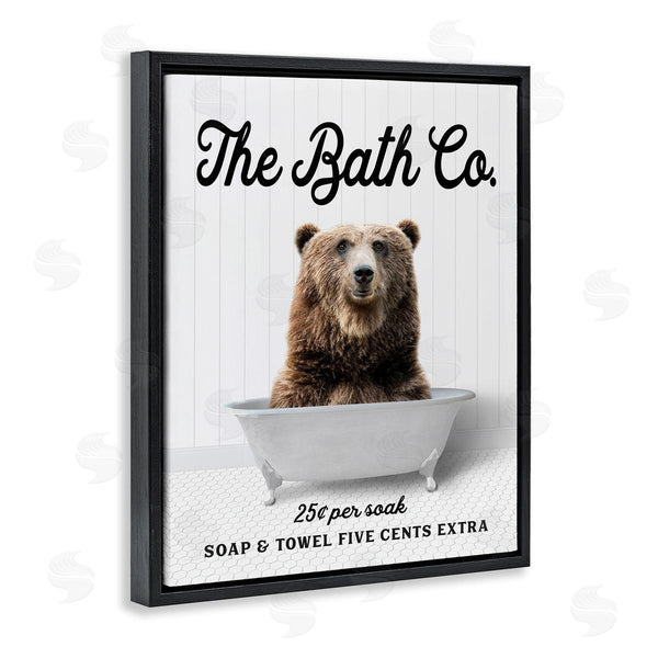 Stupell Industries Lettered And Lined | Vintage Bath Ad Bear Wall Art