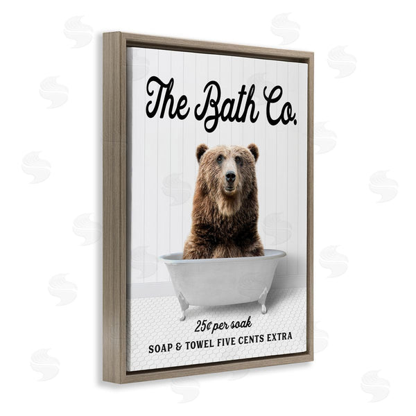 Stupell Industries Lettered And Lined | Vintage Bath Ad Bear Wall Art