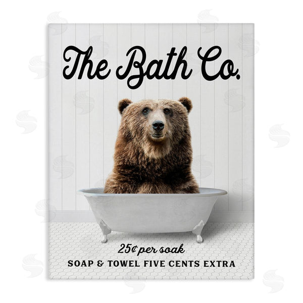 stupell industries Lettered and Lined | Vintage Bath Ad Bear Wall Art