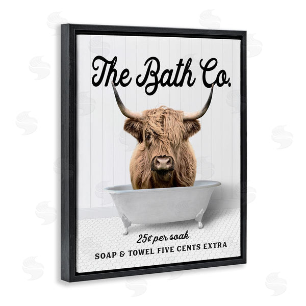 Stupell Industries Lettered And Lined | Vintage Bath Ad Cattle Wall Art