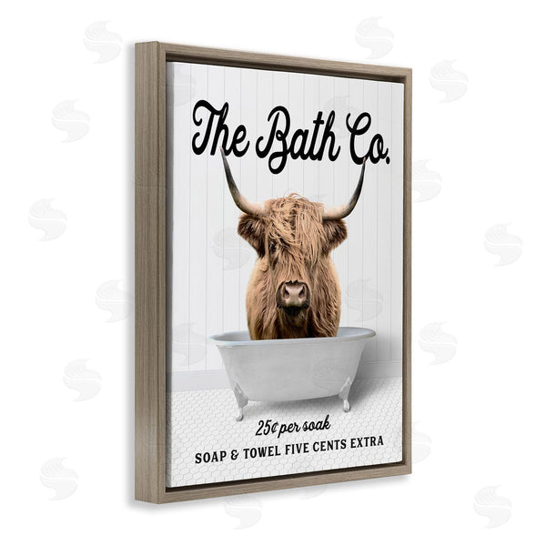 Stupell Industries Lettered And Lined | Vintage Bath Ad Cattle Wall Art