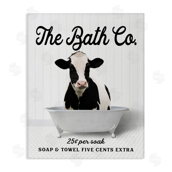 stupell industries Lettered and Lined | Vintage Bath Ad Cow Wall Art