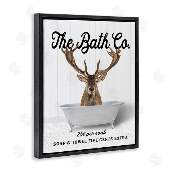 Stupell Industries Lettered And Lined | Vintage Bath Ad Deer Wall Art