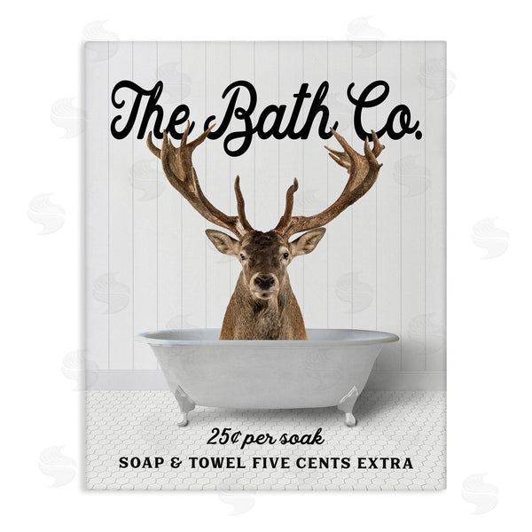 stupell industries Lettered and Lined | Vintage Bath Ad Deer Wall Art