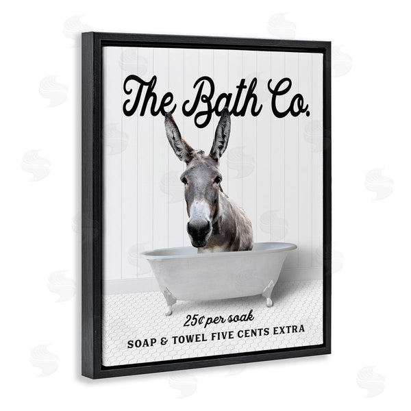 Stupell Industries Lettered And Lined | Vintage Bath Ad Donkey Wall Art