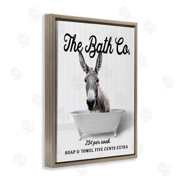 Stupell Industries Lettered And Lined | Vintage Bath Ad Donkey Wall Art