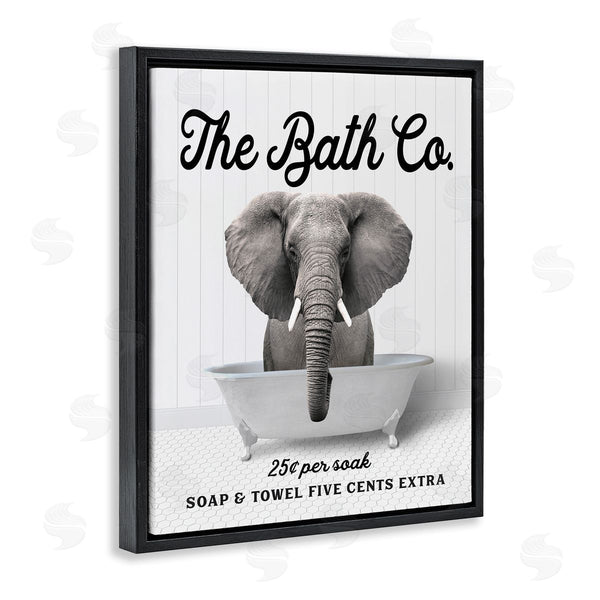 Stupell Industries Lettered And Lined | Vintage Bath Ad Elephant Wall Art