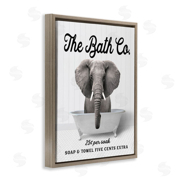 Stupell Industries Lettered And Lined | Vintage Bath Ad Elephant Wall Art