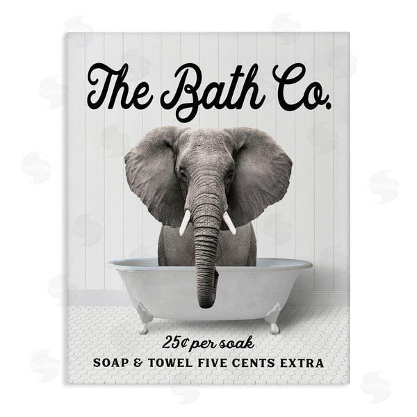 stupell industries Lettered and Lined | Vintage Bath Ad Elephant Wall Art