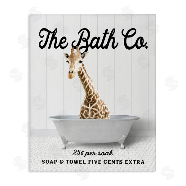 stupell industries Lettered and Lined | Vintage Bath Ad Giraffe Wall Art