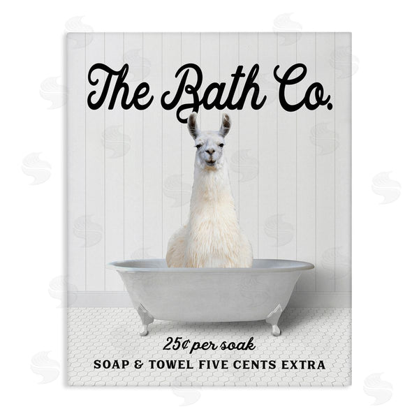 stupell industries Lettered and Lined | Vintage Bath Ad Llama Wall Art