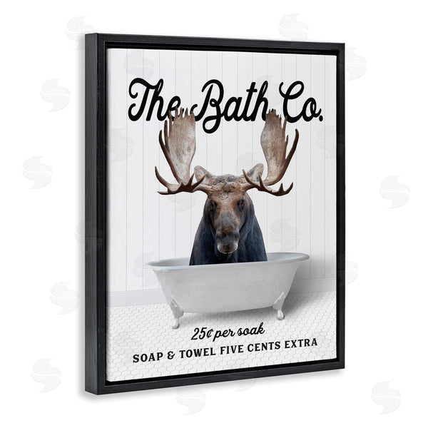 Stupell Industries Lettered And Lined | Vintage Bath Ad Moose Wall Art