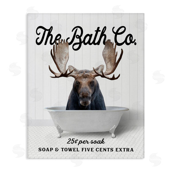 stupell industries Lettered and Lined | Vintage Bath Ad Moose Wall Art
