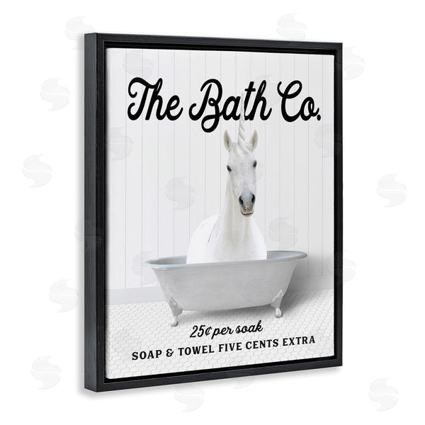 Stupell Industries Lettered And Lined | Vintage Bath Ad Unicorn Wall Art