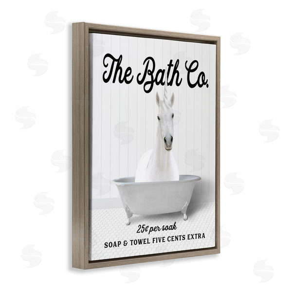 Stupell Industries Lettered And Lined | Vintage Bath Ad Unicorn Wall Art