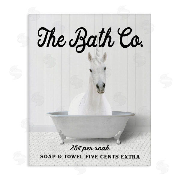 stupell industries Lettered and Lined | Vintage Bath Ad Unicorn Wall Art