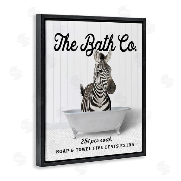 Stupell Industries Lettered And Lined | Vintage Bath Ad Zebra Wall Art