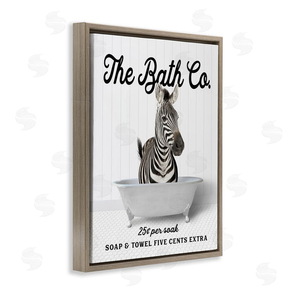 Stupell Industries Lettered And Lined | Vintage Bath Ad Zebra Wall Art
