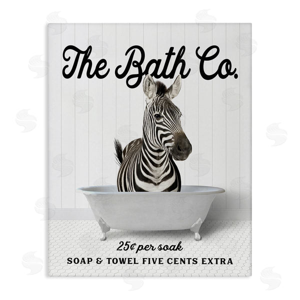 stupell industries Lettered and Lined | Vintage Bath Ad Zebra Wall Art