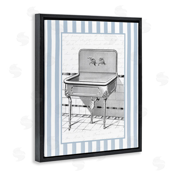 Stupell Industries Lettered And Lined | Vintage Bath Sink Stripes