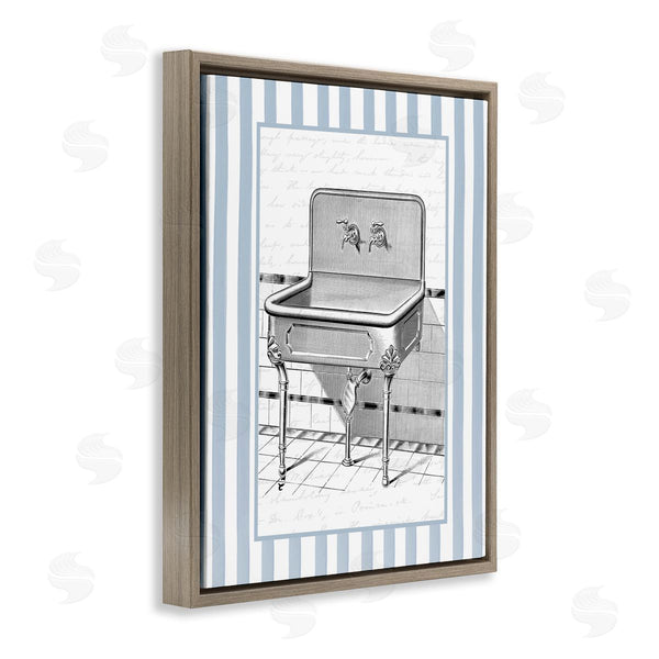 Stupell Industries Lettered And Lined | Vintage Bath Sink Stripes