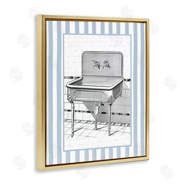 Stupell Industries Lettered And Lined | Vintage Bath Sink Stripes