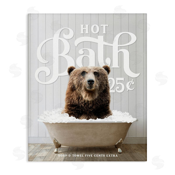 stupell industries Lettered and Lined | Vintage Bathroom Bear Ad