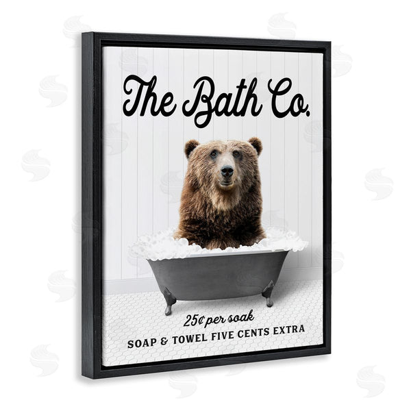 Stupell Industries Lettered And Lined | Vintage Bathroom Bear Wall Art