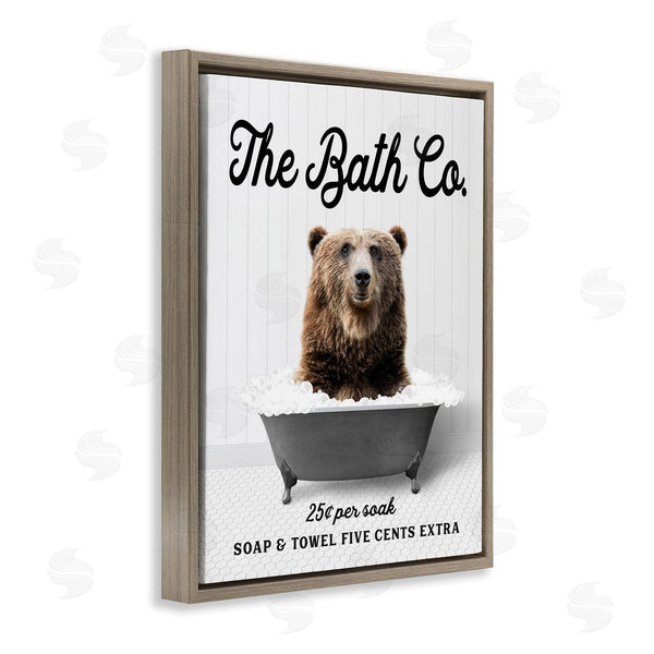 Stupell Industries Lettered And Lined | Vintage Bathroom Bear Wall Art