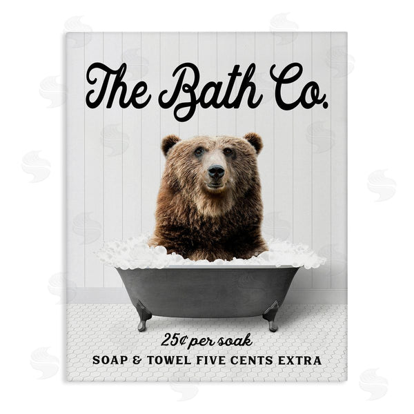 stupell industries Lettered and Lined | Vintage Bathroom Bear Wall Art