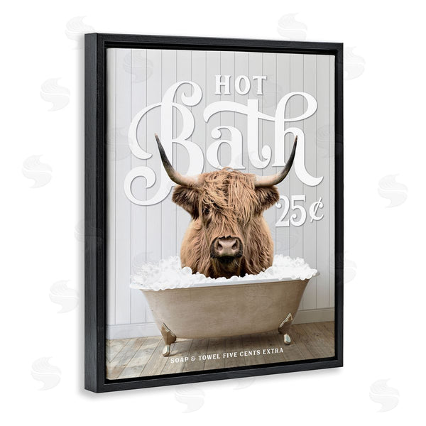 Stupell Industries Lettered And Lined | Vintage Bathroom Cattle Wall Art