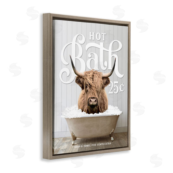 Stupell Industries Lettered And Lined | Vintage Bathroom Cattle Wall Art