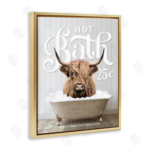 Stupell Industries Lettered And Lined | Vintage Bathroom Cattle Wall Art