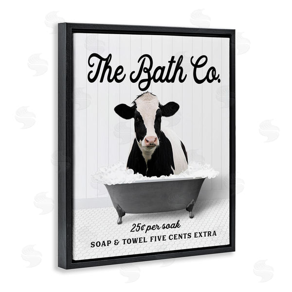 Stupell Industries Lettered And Lined | Vintage Bathroom Cow Wall Art