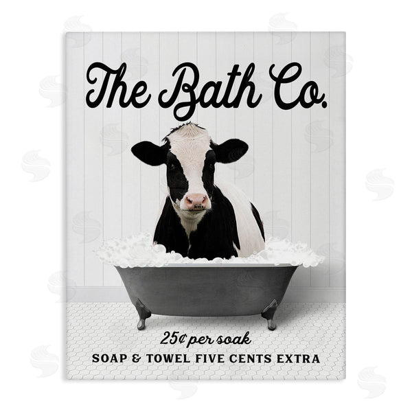 stupell industries Lettered and Lined | Vintage Bathroom Cow Wall Art