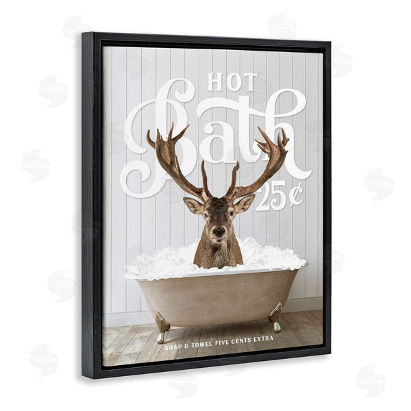 Stupell Industries Lettered And Lined | Vintage Bathroom Deer Wall Art