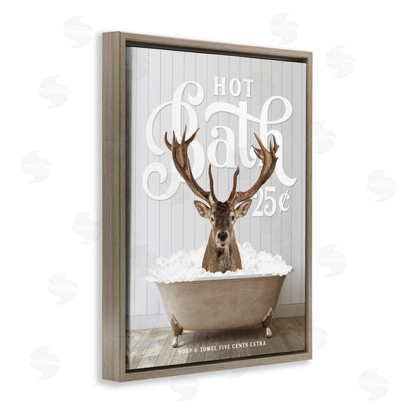 Stupell Industries Lettered And Lined | Vintage Bathroom Deer Wall Art
