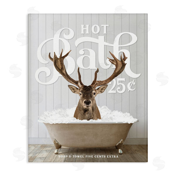 stupell industries Lettered and Lined | Vintage Bathroom Deer Wall Art