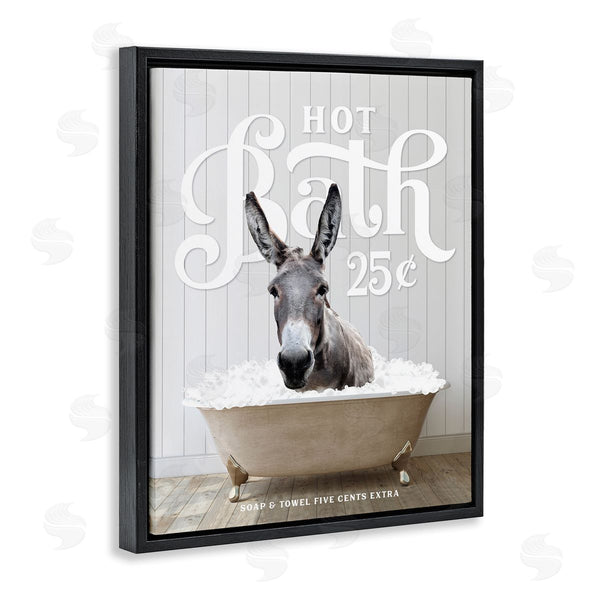 Stupell Industries Lettered And Lined | Vintage Bathroom Donkey Wall Art