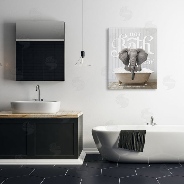 Stupell Industries Lettered And Lined | Vintage Bathroom Elephant Wall Art