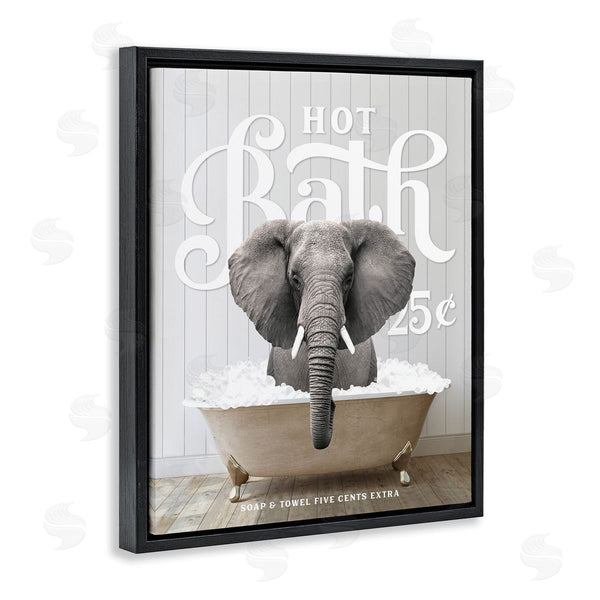 Stupell Industries Lettered And Lined | Vintage Bathroom Elephant Wall Art