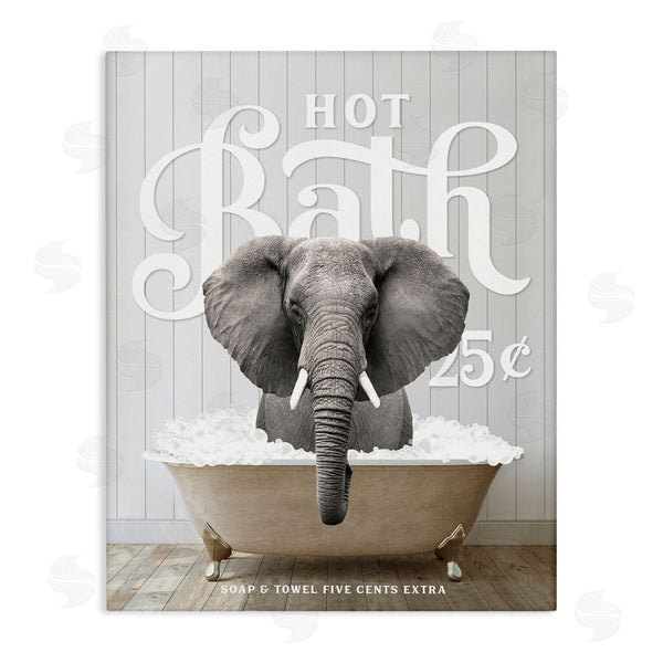 stupell industries Lettered and Lined | Vintage Bathroom Elephant Wall Art