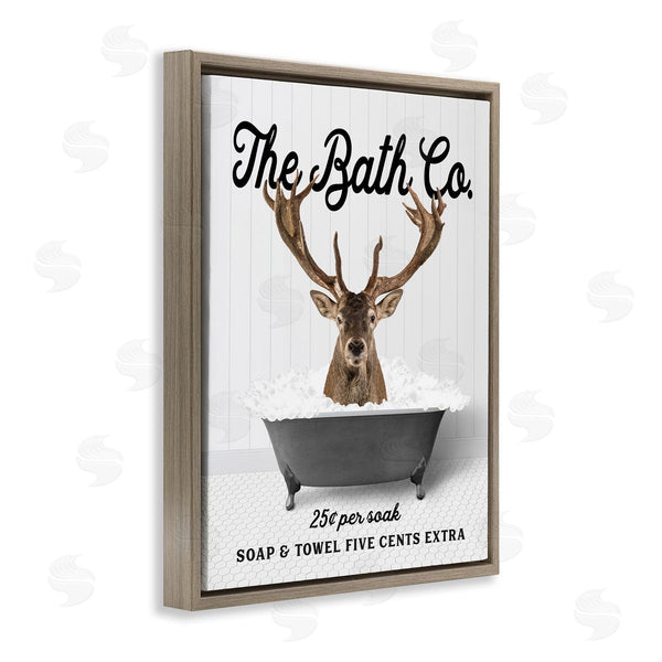 Stupell Industries Lettered And Lined | Vintage Bathroom Elk Wall Art