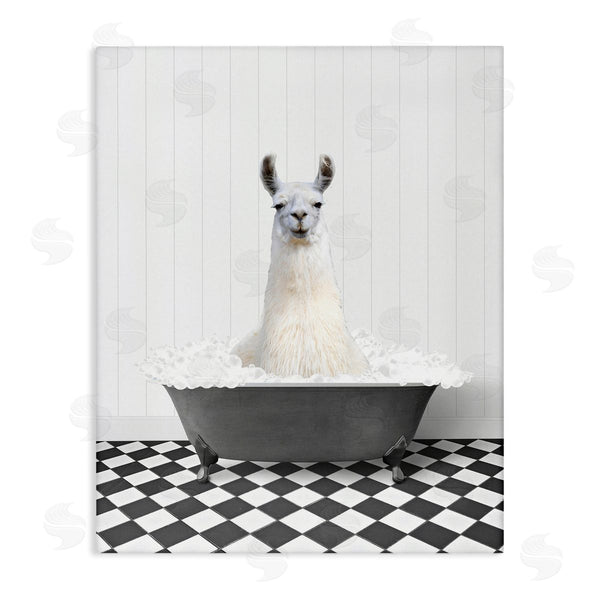 stupell industries Lettered and Lined | Vintage Bathroom Llama Wall Art